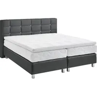 Westfalia Schlafkomfort Boxspringbett, grau (anthrazit), B:195cm L:210cm, Bezug: Kunstleder,