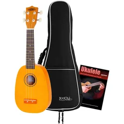 Classic Cantabile US-100P NAT Sopran-Ukulele Pineapple Set inkl. Ukulelenschule & Tasche