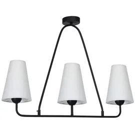 Licht-Erlebnisse Deckenleuchte Grau Schwarz 90 cm breit Stoff Metall Deckenlampe Esstisch