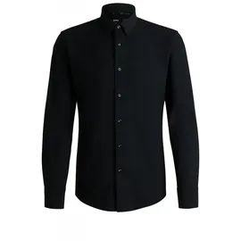 Boss Slim Fit Businesshemd aus Feintwill mit Stretch-Anteil, Black, 40