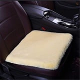 Universal Auto Sitzbezug Autositzauflage Sitzkissen Lammfell Sitzauflage Stuhlauflage Schaffell Kissen fürs Auto Rollstuhlauflage schön (Beige,1PC)