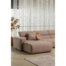 Woood Ecksofa Novi Bouclé, modern mit verstellbarer Nackenstütze, taupe, Links,
