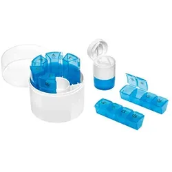 FIRST AID ONLY Tablettenbox mit Zerteiler blau, weiß