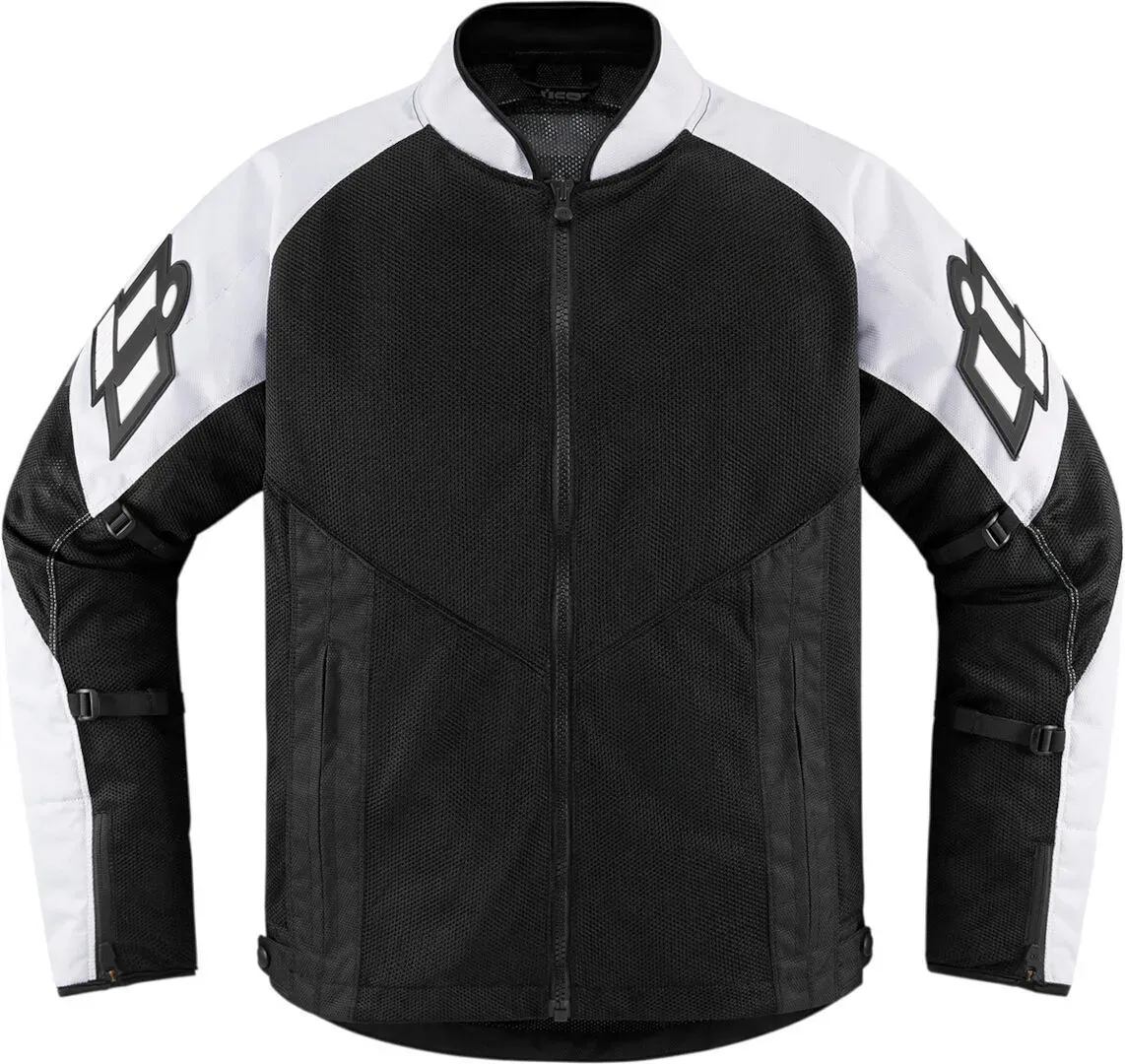 Icon Mesh AF 2023 Motorrad Textiljacke, schwarz-weiss, Größe XL für Männer