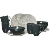 Ritzenhoff & Breker Kaffeeservice Cecina (Set, 12 tlg.), Geschirr-Set, seidig schimmernde Farbglasur, grau