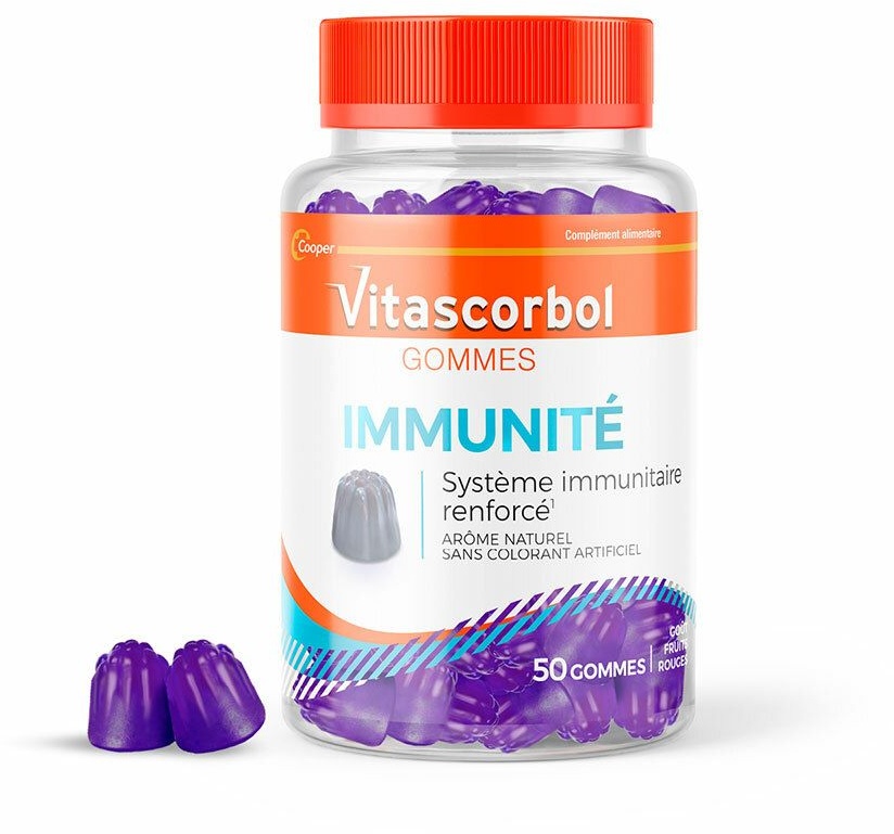 VITASCORBOL Gommes Immunité - Complément alimentaire - Boîte de 50 gommes 50 pc(s) Gummies