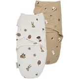 Meyco Baby 2er-Pack Pucktuch SwaddleMeyco 1.0 TOG Größe S/M, mehrfarbig, S