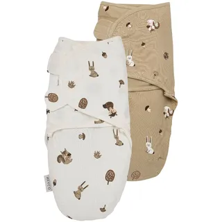 Meyco Baby 2er-Pack Pucktuch SwaddleMeyco 1.0 TOG Größe S/M, mehrfarbig, S