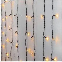 STAR Lichtervorhang LED 1,3x2 m Schwarz Warmweiß
