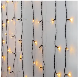Star Trading Lichtervorhang LED 1,3x2 m Schwarz Warmweiß