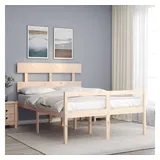 furnicato Bett Seniorenbett aus massivem Kiefernholz 195,5x125,5x81 cm natur (1-tlg) braun 125.5 cm x 195.5 cm x 81 cm