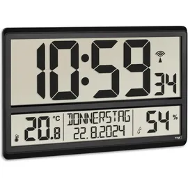 TFA Funkuhr mit Raumklima Schwarz 60.4520.01