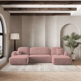 masseno Ecksofa SAVONA K Polyester 2-Sitzer Rosa