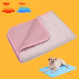 Qosigote Kühlmatte Hund, Kühlmatte für Hunde, Hundekühlmatte Selbstkühlend, Atmungsaktiv Waschbares Hundekissen für Sommer, XS-XXL (Rosa, L-70X55)