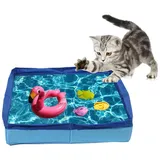 Hunde Schwimmbecke Faltbar | 50x50x10 cm PVC rutschfeste Und Verschleißfeste Hundepool Faltbar Für Kleine Bereiche Haus Garten Und Outdoor Sicherer Halt