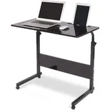 NUODWELL Computertisch Höhenverstellbar Laptoptisch Computertisch mit Rollen, 80 * 40cm, Breite 80 cm schwarz