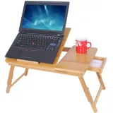 Songmics Laptoptisch Notebooktisch Betttisch Lapdesks für Lesen oder Frühstücks und Zeichentisch Laptops höhenverstellbar Faltbare 55 x 35 x 29 cm LLD002