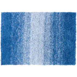 Casa Pura Badteppich Wave   Rutschsicher & schnelltrocknend   Blau/Weiß