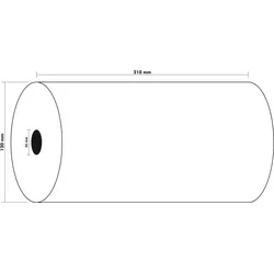 Exacompta 52131E 6x Exacompta, Rolle 1-lagig, Offset, für Telex, extraweiß, 60g, 210x120mm, Durchmesser Kern 25mm - Weiß