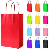 luxuskollektion 12er Set Kraftpapiertüten mit Henkel - Geschenktüten Mehrfarbig
