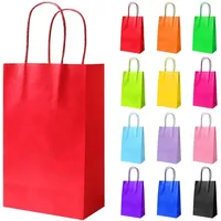 luxuskollektion 12er Set Kraftpapiertüten mit Henkel - Geschenktüten Mehrfarbig