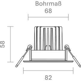 Sigor 9W Argent Downlight Modul 640lm 3000K 36° dimmbar LED-Modul Alu Gebürstet