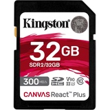 Kingston Canvas React Plus R300/W260 SDHC 32GB, UHS-II U3, Class 10 (SDR2/32GB)