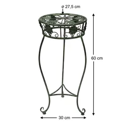 DanDiBo Blumenhocker Metall Grün Rund 60 cm Blumenständer 96008 M Blumensäule Modern Pflanzenständer Pflanzenhocker Vintage