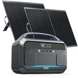 DaranEner NEO300 300W (600W Peak) Stromerzeuger Power Station mit 2Pcs 100W Solarpanel SP100 , 268,8Wh Solargenerator 84000mAh Mobiler Stromspeiche...