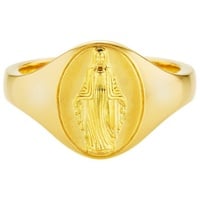 Cai Fingerring »925 Silber vergoldet Madonna Siegelring«, 76167356-16 gelb