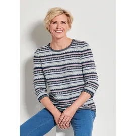 GOLDNER Strickpullover im Ringel-Look Blau 44