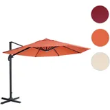 Mendler Gastronomie-Ampelschirm HWC-A96, Sonnenschirm, rund Ø 3m Polyester Alu/Stahl 23kg ~ terracotta ohne Ständer