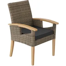 Tectake Rosarno Rattanstuhl  62,5 x 71,5 x 94 cm natur