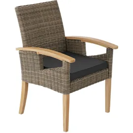 Tectake Rosarno Rattanstuhl  62,5 x 71,5 x 94 cm natur