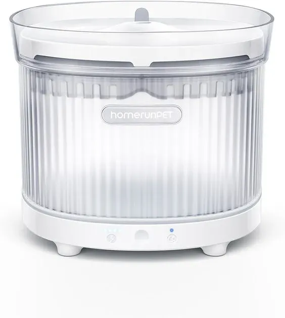homerunPET Kabelloser Akku-Trinkbrunnen für Haustiere BF10, 2L Fassungsvermögen, LED-Beleuchtung, 3 Trinkmodi, Filter Enthalten, Einfache Montage & Reinigung, Bis zu 1 Monat Ladezeitraum, Sicher bei Unbeaufsichtigtem Gebrauch, Energieeffizient, Katzenbrunnen, Indoor, Katzenauslauf, Katzennapf, Katzenzubehör, Katzentrinkspender