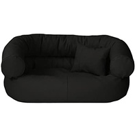 Juelle Hundebett aus Kunstleder Kissen für große Hunde Ausziehbarer Bezug, Kuscheliges Hundesofa, Hundebett Fergus S-XXL (100x80cm, Schwarz)