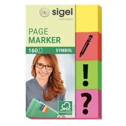 Haftmarker, 20x50mm, 4 Farben sortiert, Symbol HN635