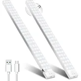 Schrankbeleuchtung LED mit Bewegungsmelder 43,5cm 2Stück Schranklicht Schrankleuchte Led Leiste Batterie USB Wiederaufladbar Unterbauleuchte Küche Schrankleuchten für Kleiderschrank,Treppe,Kofferraum