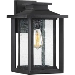 Wandleuchte Außenleuchte Wandlampe Metall Glas IP44 Schwarz Vintage Leuchte