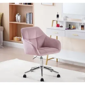 Woltu Drehstuhl Samt Rosa