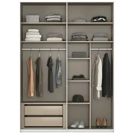 meinSchrank Schwebetürenschrank Regina 161 x 223 x 68 cm Grau