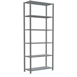 Schulte Lagertechnik Fachbodenregal Stahl 2500 x 1000 x 400 mm verzinkt 6 Fachböden