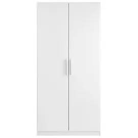 Rauch Mehrzweckschrank RAUCH "Garderobe Kleiderschrank Schrank Schuhschrank Putzschrank MINOSA", weiß (alpinweiß, griffe alu), B:91cm H:197cm T:41cm, Holzwerkstoff, Schränke, Mehrzweckschrank, In 4 Breiten mit vielen Einlegeböden für viel Stauraum MADE IN
