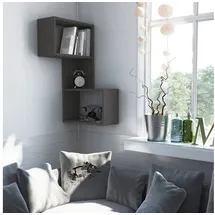 Decortie Eckregal 67 x 47 x 82 cm Schwarz