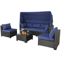 Hti-Living Eleni Loungesofa blau/braun