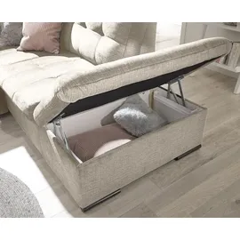 ed-lifestyle polstermöbel Estrella Ecksofa 283 x 217 cm, mit Schlaffunktion und Bettkasten Beige, Ausführung:Links - Beige
