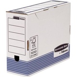 FELLOWES Fellowes, Dokumentenablage, Archiv-Schachtel R-Kive PRIMA, weiß-blau (B)100 mm aus 100% recycelter Karton, zu 100% wiederverwert (A4)