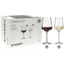 Ritzenhoff & Breker Ritzenhoff SONNENSCHLIFF 6 x Rotweinglas 6 x Weißweinglas