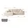 altdecor Ecksofa Cord 2-Sitzer Beige