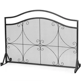 Costway Kaminschutzgitter, Funkenschutz aus Metall, Feuer Kaminschutz, Kamingitter Funkenschutzgitter freistehend für Babys oder Haustiere, 112 x 32 x 83 cm, Kleinmöbel, Kamine - Zubehör, Kaminöfen